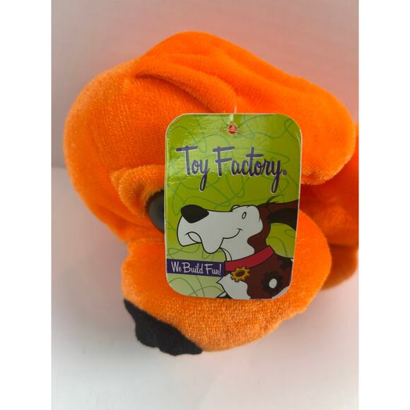 Toy Factory Orange Puppy Dog Plush Stuffed Animal 9" 2014 Carnival Prize - Picture 4 of 9
